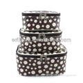 Fashional personalized round lady 3 in 1 cosmetic bag set for promotion